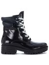 KENDALL + KYLIE KENDALL+KYLIE EAST BLACK SHINY LEATHER COMBAT BOOTS,10337990
