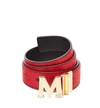 Mcm Men's Claus M Reversible Logo Belt In Red | Ruby Red