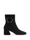 Dorateymur Nizip Embellished Suede Ankle Boots In Black