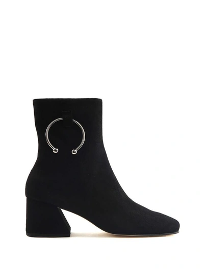 Dorateymur Nizip Embellished Suede Ankle Boots In Black