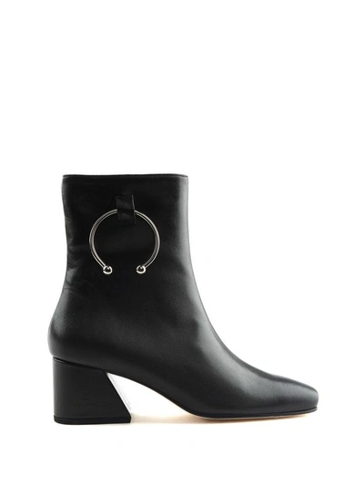 Dorateymur Nizip Embellished Leather Ankle Boots In Black