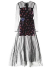 MSGM EMBROIDERED TULLE DRESS,10340141