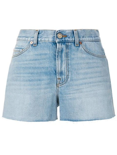 Gucci Denim Strawberry Patch Shorts - 蓝色 In Blue