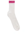 VALENTINO GARAVANI VALENTINO STRIPED CREW SOCKS IN WHITE,PB3KI01D3TD