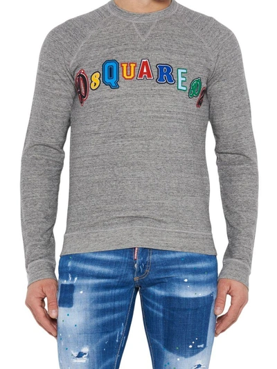 Dsquared2 Embroidered Logo Sweatshirt In Grigio