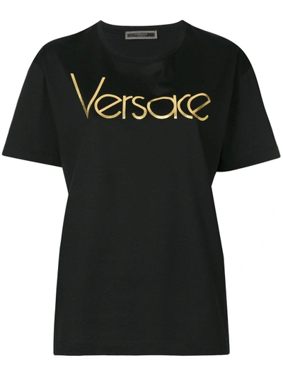 Versace Logo金属感t恤 - 黑色 In Black