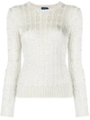 POLO RALPH LAUREN POLO RALPH LAUREN CABLE-KNIT SWEATER - METALLIC,21168412912602623