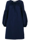 Calvin Klein Lace Detail Bishop Dress In Blue