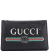 GUCCI PRINTED LEATHER POUCH,P00300814