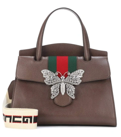 Gucci Medium Linea Leather Satchel In Brown