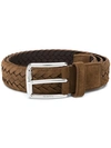 Tod's Woven Buckle Belt In Brown