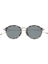 Thom Browne Round Tortoiseshell Sunglasses In Grey