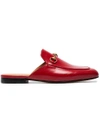Gucci Red Princetown Leather Mules In Red