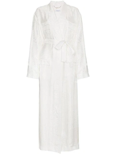 Givenchy Belted Satin-jacquard Robe In White