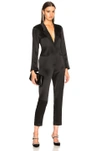 FLEUR DU MAL FLEUR DU MAL SILK JUMPSUIT IN BLACK,JS0031