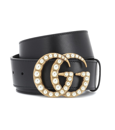 GUCCI GG EMBELLISHED LEATHER BELT,P00300914