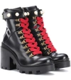 GUCCI TRIP LEATHER ANKLE BOOTS,P00294823