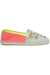 RENÉ CAOVILLA FLORAL-APPLIQUÉD LACE AND SUEDE ESPADRILLES,3074457345618286697