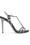 RENÉ CAOVILLA WOMAN EMBELLISHED LEATHER SANDALS SILVER,US 4772211931985071