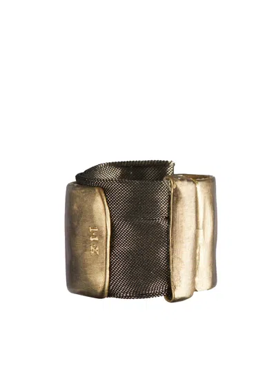 11x Artworks Anello Con Intreccio Di Seta E Rame In Gold