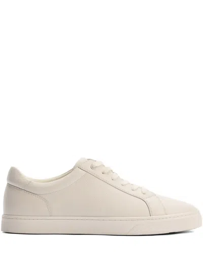 12 Storeez 30mm Lace-up Leather Sneakers In Neutral