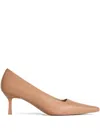 12 Storeez 60mm Leather Heeled Pumps In Neutral