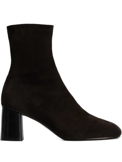 12 Storeez 64mm Suede Ankle Boots In Black