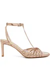 12 Storeez 70mm Metallic-leather Sandals In Neutral