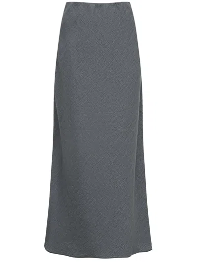 12 Storeez A-line Linen Skirt In Grey
