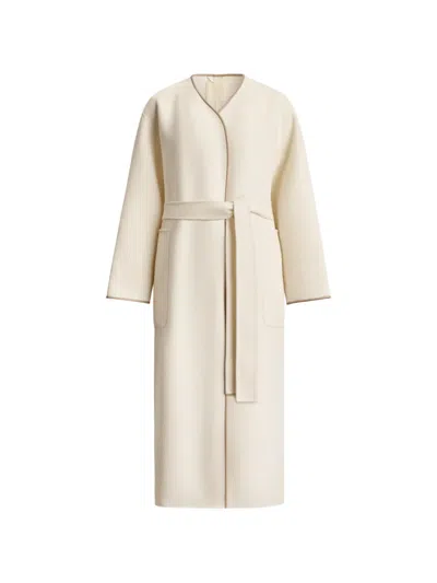 12 Storeez Angie Belted Coat In Neutral
