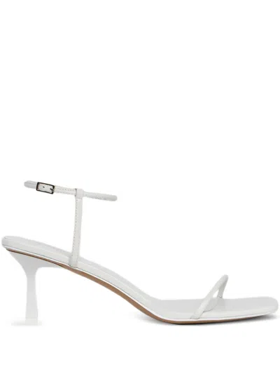 12 Storeez Ankle-strap Leather Sandals In White