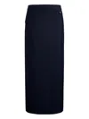 12 Storeez Asymmetric Faux-wrap Midi Skirt In Black