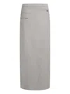 12 Storeez Asymmetric Midi Skirt In Gray