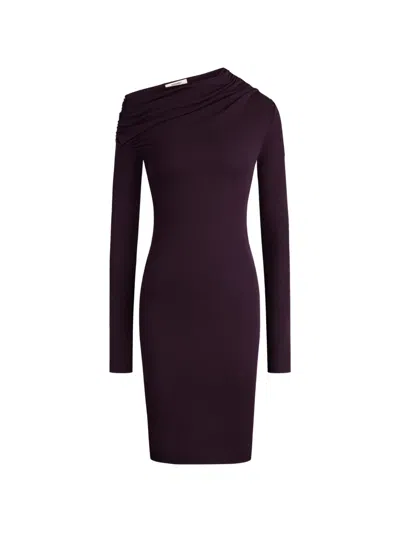 12 Storeez Asymmetric Mini Dress In Burgundy