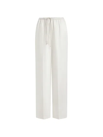12 Storeez Aurelia Drawstring-waist Trousers In White
