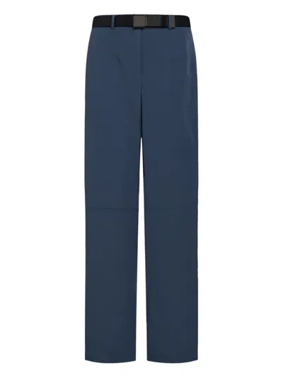 12 Storeez Belted Side-zip Straight Trousers In Blue