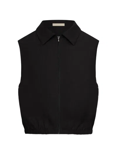 12 Storeez Bessette Zip-up Linen Waistcoat In 블랙