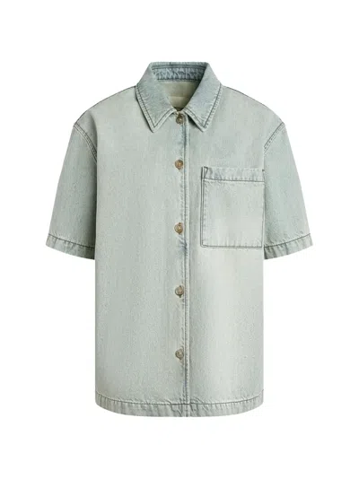 12 Storeez Bowling Denim Shirt In Gray