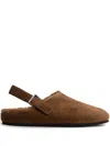 12 Storeez Buckle Shearling Mules In Brown