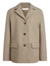 12 Storeez Button Leather Jacket In Neutral