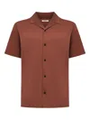 12 Storeez Button Pima-cotton Shirt In Brown