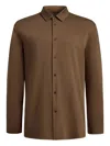 12 Storeez Button Pima Cotton Shirt In Brown