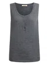 12 Storeez Button-placket Sleeveless Vest In Gray
