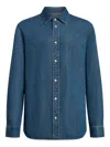 12 Storeez Buttoned Denim Shirt In Blue