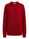 12 Storeez Buttoned Polo Jumper In Red