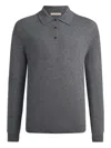 12 Storeez Buttoned Polo Top In Gray