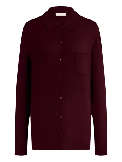 12 Storeez Buttoned-up Knitted Shirt In Red