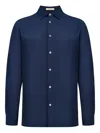 12 Storeez Buttoned Voile Shirt In Blue