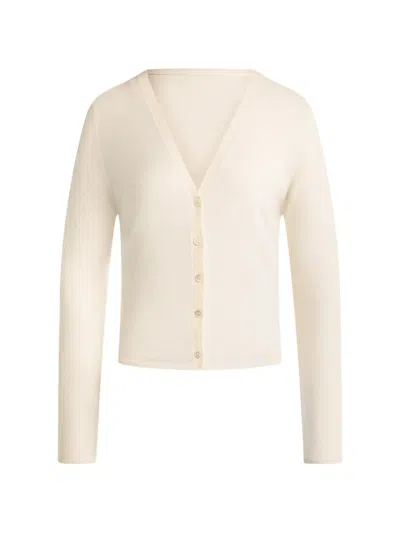 12 Storeez Camelia V-neck Cardigan In White