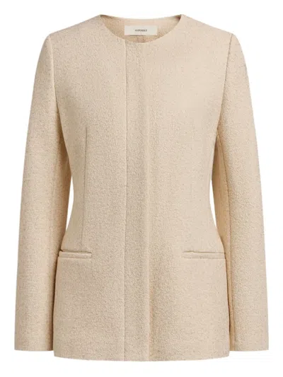 12 Storeez Collarless Jacket In Animal Print